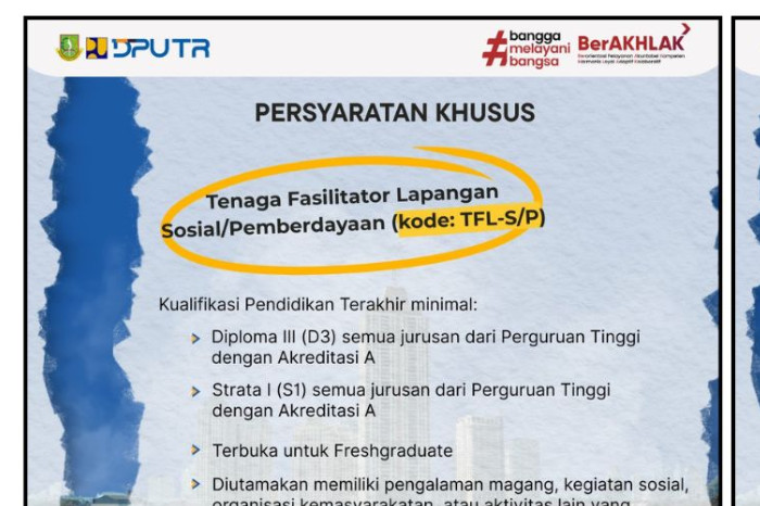 Persyaratan Tenaga Fasilitator Lapangan