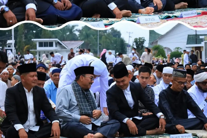 Sholat Id di Kantor Bupati Pasaman Berlangsung Khidmat Meski Cuaca Mendung